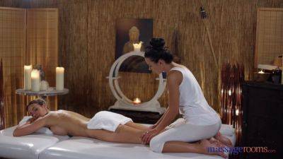 Emily Bright & Shalina Devine have a steamy massage with oil and orgasms - sexu.com - Romania - Czech Republic