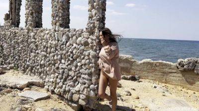 Kinky Monika Fox Destroyed Holes With A Big Dildo In Background Of Ruins In Atlantic Ocean - Monikafox - hotmovs.com