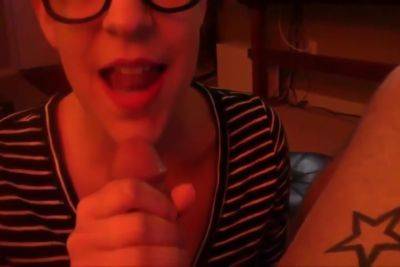 23yr Old Cute Geek Swallowing Cum At Home - hclips