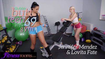 Jennifer Mendez - Jennifer - Jennifer Mendez & Lovita Fate get hot and heavy in gym lesbian 69 with big ass bouncing! - sexu.com