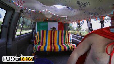 Sean Lawless - Natalie Brooks - Natalie Brooks, the petite Mexican, joins Cinco De Mayo Bang Bus for a hilarious ride on the bus - sexu.com - Mexico