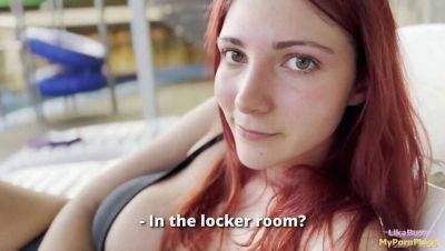 Redhead Stranger Gives Intense Blowjob and Ride in Locker Room - LikaBusy - veryfreeporn.com