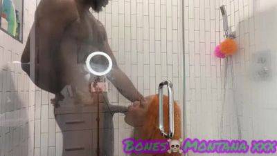 Ebony BBW Shower Fun with Juicy T & Bones Montana - veryfreeporn.com