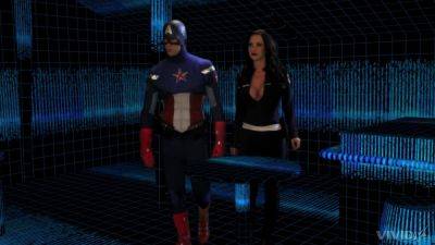 Jayden Jaymes - Busty brunette granted Captain America's huge dick for more than just blowjob - hellporno.com